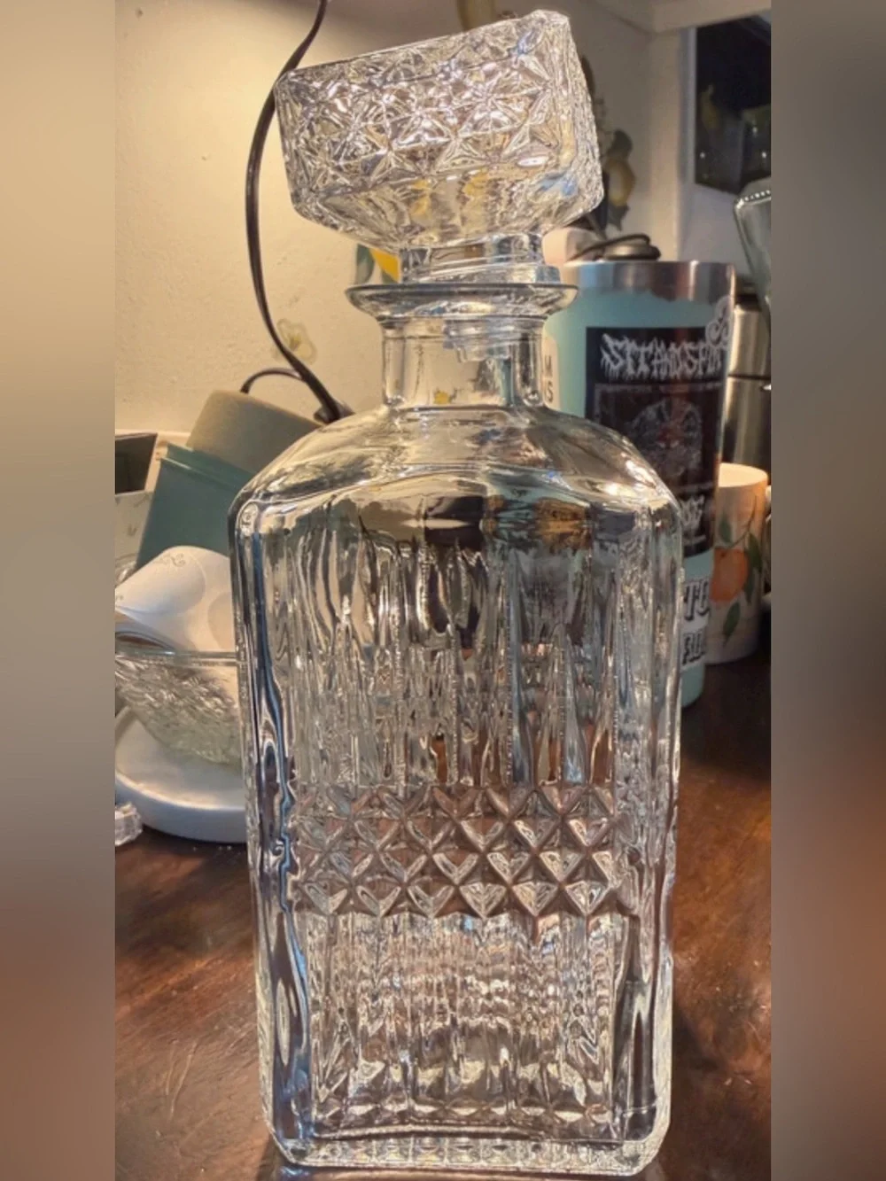 Luminarc France Vintage Elegant Whisky Crystal-Clear Glass Decanter 30 Oz